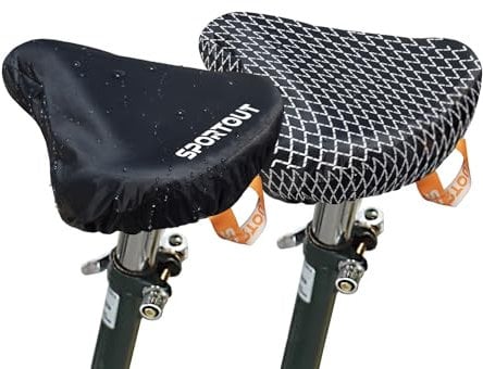 Sportout 2er Set Sattelbezug Fahrrad Wasserdicht Fahrradsattelabdeckung,Elastische Fahrradsattel Regenschutz Sattelschutz, Passend für den Meisten Fahrradsattel wie Rennrad, Mountainbike