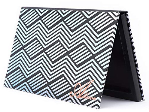 Allwon Magnetpalette Schwarz Leere Make-up-Palette mit Spiegel und 20 Stück Kleber Leere Palette Metallaufkleber für Lidschatten Lippenstift Rouge Puder