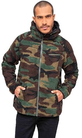 Brandit Teddyfleece Worker Jacket, Farbe: woodland, Größe: XL