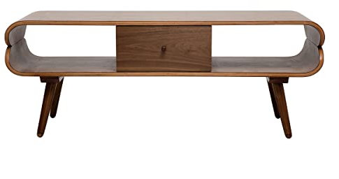 Miliboo Meuble TV Vintage en Bois foncé avec rangements L132 cm TAKLA