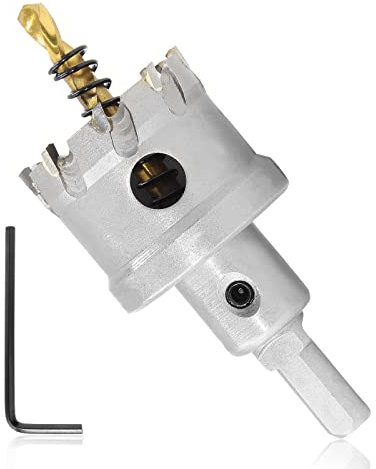 Qjaiune Metal Hole Saw 1-9/16 Inch / 40mm Hole Saw Drill Bit, Tungsten Carbide Tipped Hole Cutter with Titanium Plated Pilot Drill Bit, TCT Hole Saw for Stainless Steel Sheet Metal Brass Aluminum