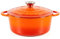 Lätt Home Cocotte in Ghisa Smaltata Arancione. Forno Olandese Pentola Rotonda Antiaderente 22x10,5 CM - 3,35 L. Casseruola Pentola in Ferro per Induzione, Vetroceramica e Forno