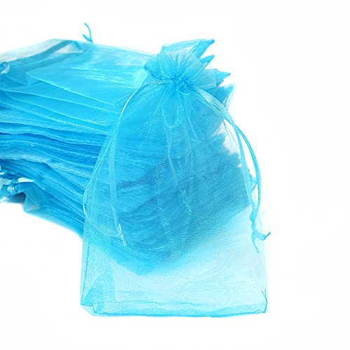 30 X Organza Säckchen Zum Befüllen,Organzabeutel Geschenkbeutel Kordelzug Säckchen Organzasäckchen für Festival Party Hochzeit Bonbonsbeutel,Schmuckbeutel Lavendel Geschenk Säckli,15x20cm blauer See