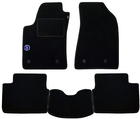 Fußmatten Set für FIAT Bravo s/Löcher Baujahr 2007 bis 2015 in Automobil-Teppich Made in Italy schwarz mit Logo