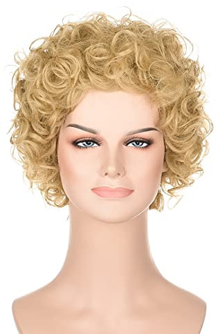 Annie Perücke Erwachsene Cosplay FVCENT Kurze Lockige gewellte Afro Perücke Reddish Orange Clown Perücke Frauen Waise Annie Kostüm Perücke Party Halloween Cosplay Kostüm Perücke (Blond)