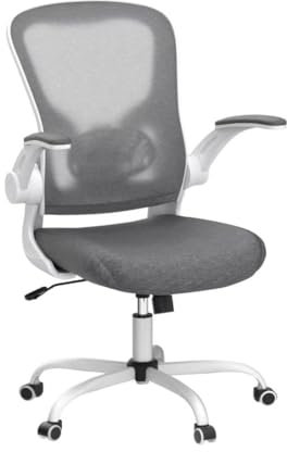Bonzy Home Bonzyhome Office Chair, Desk Chair with Flip-up Armrest, Office Chairs for Home with Lumbar Support & 360°Padded Rotation Seat, Ergonomic Office Chair, Computer Chairs (Classic,Grey) (006)