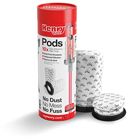 Henry Quick Vacuum Cleaner Pods, Capsules sous Vide, Lot de 10, Blanc