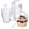 CoKeeSun 60 Pezzi Tazze Bicchieri da Dessert con Coperchio e Cucchiaio, 7 oz/200 ml Coppette da Dessert Quadrate, Bicchierini Finger Food, Riutilizzabili Monoporzione Budini Mousse Tiramisù