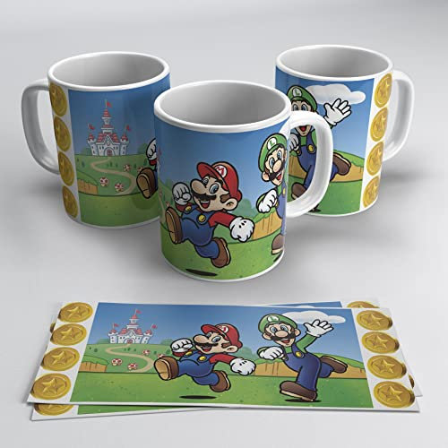 newseny Taza de Luigi Bros - 320ml Cerámica (Merch de Luigi Bros, Hermano de Mario Bros) (ConMario)