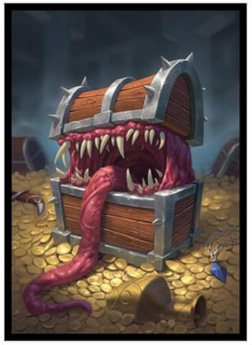 Fantasy North - Treasure Chest Mimic - 100 Smooth Matte TCG Sammelkartenhüllen - Passend für Magic MTG Commander Pokemon und andere Kartenspiele - Spielkartenhüllen
