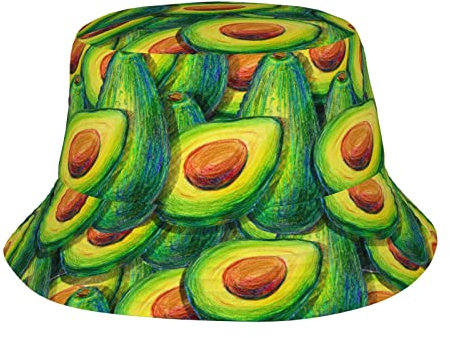 Muster von Zebrahaut-Hut für Männer, Frauen, Teenager, für Reisen, Strand, Sonnenfischen, Golf, Boonie-Hüte, Avocado, Einheitsgröße