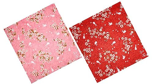 Zerodeko 2 Stück Bento-Einwickeltuch Japanisches Kirschblüten- Baumwoll-Bandana Mahlzeitbox Verpackungstuch Kleines Verpackungstuch Verpackungstuch Bandana