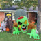 BLOOMWIN Aufblasbare Halloween Deko Outdoor Gruselig - 2,6x1,5m Zombie Grabstein Halloween Party Deko Indoor mit LED Licht Halloween Aufblasbar für Gartendeko Weihnachtsdeko Aussen Herbstdeko Outdoor