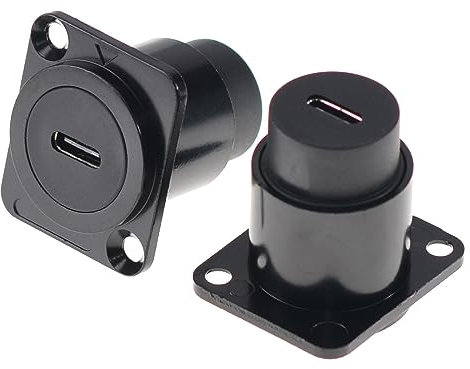 HangTon Waterproof USB C Type-C Coupler Connector, D-type Inline Cable Chassis Panel Socket Female to Female Extension, IP65 Bulkhead Pass-Through