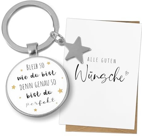 COLOFALLA Mutmacher Geschenk Schlüsselanhänger Bleib So Wie Du Bist Schlüsselring Beste Freundin Geschenke Abschiedsgeschenk Kollegen Kollegin Motivationsgeschenke Geschenk zum Abschied