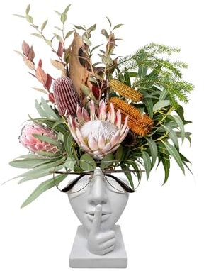 Grehge tsy Succulents or Air Plants Vase Face Eyeglass Holder - Sculpted Nose for Eyeglasses Dual Function, Life is Good Vase