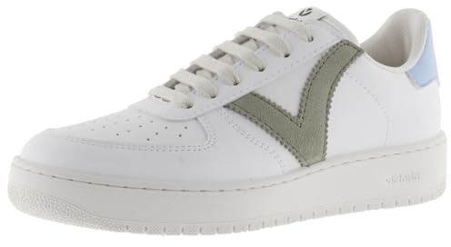 victoria Sneaker Madrid 1258201 | Lederoptik & Farbige Kontrast-Einsätze & Perforierte Zehenkappe für Erwachsene Unisex