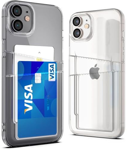 COBATREE Wallet Case Clear Case for iPhone 12,with 2 Card Holder Slim Flexible TPU Shockproof Protective Phone Cover with 2 Card Slot Wallet Case Cover for iPhone 12/12 Pro