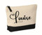 Trousse de Toilette, Pochette de Maquillage avec prénom personnalisée 20x15x5cm, Cadeau, noël, Femme (Nature/Noir)