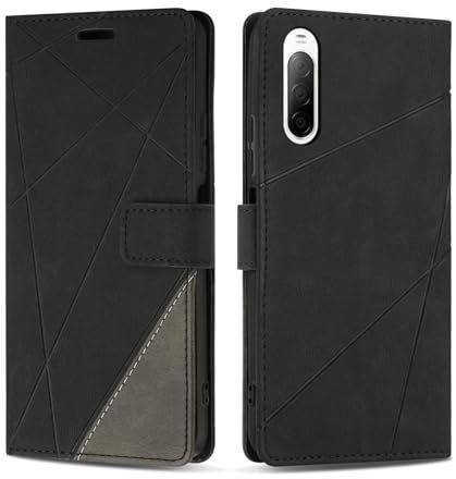 SONWO Case for Sony Xperia 10 V, Premium PU Leather Flip Wallet Case Cover with Magnetic Closure and Card Slots, Phone Case for Sony Xperia 10 V, Black