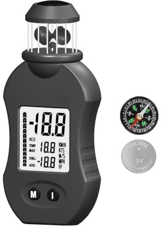 Ieron Digital Anemometer, Multifunktions-Anemometer, HP-876 Handwindmesser 0,7-42 m/s Luftgeschwindigkeitsmesser mit Kompass Windgeschwindigkeitsmesser, zur Messung der Windgeschwindigkeit
