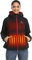 ORORO Women's Heated Jacket with Heated Collar, 4 Heat Zones Heated Coat with Battery - Charger Not Included (Black/Red,L)
