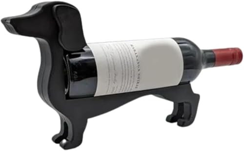 Soporte decorativo para botellas de vino con forma de perro salchicha, soporte para botellas de vino, organizador de vino para la cocina, organizador de botellas de vino, decoración de bar para el hog