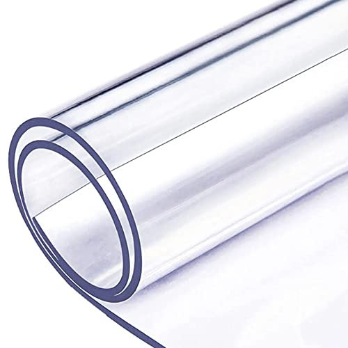 Nappe de protection en plastique transparent de 2 mm d'épaisseur, en PVC souple, pour table de salle à manger, table en bois, verre, marbre, sous-main transparent (80 x 100 cm)