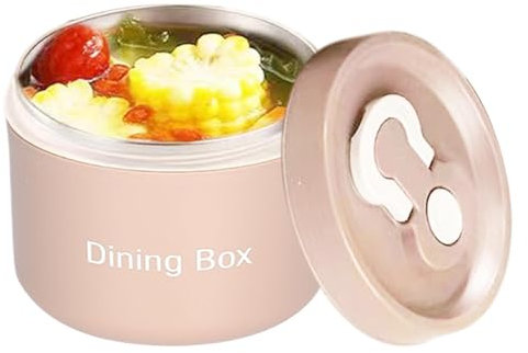Contenedor de alimentos aislado a prueba de fugas de 650 ml de acero inoxidable 304 con tapa, tarro de sopa térmico portátil y lonchera con asa para oficina, escuela y viajes | Mantiene la comida cali