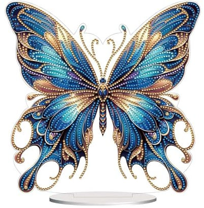 CHAOTEMAI Diamond Painting 5d Mariposa Decoración Manualidades Dibujos con Diamantes Pintura de Diamantes Animales Decoración de Mesa Pintura de Diamantes Diamond Painting (azul)
