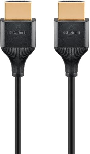 goobay Slim High Speed HDMI Kabel mit Ethernet, 3 Meter / 4K (3840 x 2160) UHD @ 60hz mit bis zu 18 Gbit/s, Audio- und Videoübertragung für z.B PlayStation 5, Xbox ONE oder Fire TV, 75295