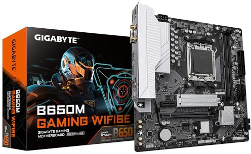 GIGABYTE B650M GAMING WIFI6E Scheda Madre - CPU AMD Ryzen Serie 9000, VRM 5+2+2 fasi, fino a 6400 MHz DDR5 (OC), 1xPCIe 4.0 M.2, LAN 2,5 GbE, WIFI 6E, USB 3.2 Gen 1