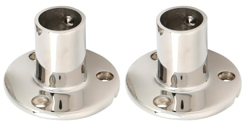 Hapivida 90 Degree Round Boat Handrail Base 316 Stainless Steel Hardware for Heavy Duty Boat Ramp for All Yachts (25mm*2)
