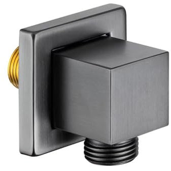 Wandanschlussbogen für Handbrause, G1/2 zoll Brauseschlauch Winkelverbinder Brauseschlauchverbinder Handbrause Wandauslass für Home und Hotel, Quadrat (Grau)