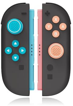 Impugnature per pollice per Nintendo Switch 2, tappi per joystick per Switch2, copertura per joystick analogico per controller NS2 Joycon con adesivo pulsante, rosso classico blu