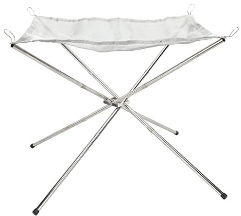 RiToEasysports Feuerstelle aus Edelstahlgeflecht, Tragbarer Zusammenklappbarer Grill mit Klappbarem Stativdesign Zum Kochen Im Freien und Zum Heizen von Grillpartys