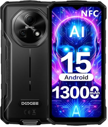 DOOGEE Fire 5 Pro Rugged Smartphone - Android 15, 13000mAh Rugged Phone, Gemini AI & Helio G81 Octa-Core 20GB + 128GB Mobile Phones, 6.6 90Hz Display, Waterproof Phone, 3 Card Slots, NFC/OTG/GPS,2025