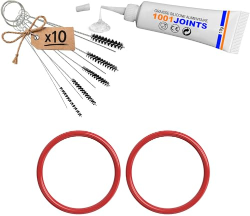 KIT 2 JOINTS ENTRETIEN DIFFUSEUR MACHINE À CAFÉ REMPLACEMENT COMPATIBLE AVEC DELONGHI EAM ESAM ECAM ETAM MAGNIFIQUE INTENSE ETC… (BROSSE)