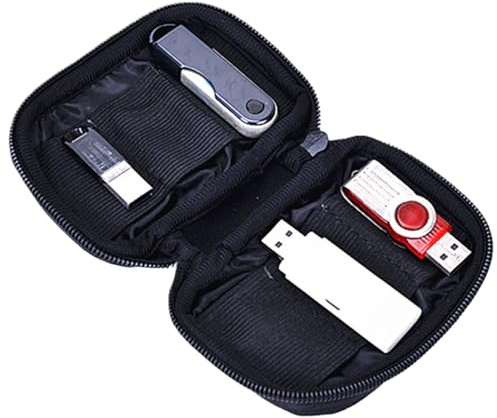 Sac de rangement pour clé USB – Étui de rangement portable pour clé USB | Pochette de transport de protection en nylon avec 6 emplacements, rangement de voyage compact, bouclier en U, peut contenir un
