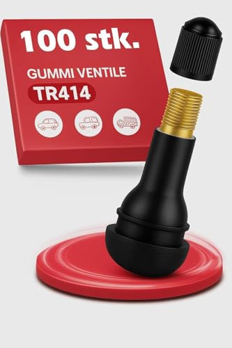 100 Stück TR414 Gummiventile, Snap-In Gummi Ventil, Reifenventil, Autoreifen, Reifen für Auto, Motorräder, EPDM 414