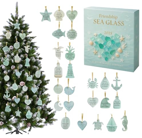 Calendario De Adviento Para La Cuenta Regresiva De Navidad,Decoración De Acrílico 2D Para El Hogar - De Mar Decoración De Navidad Artesanía,Para Amigos Casa Árbol Fiesta Patio Césped Jardín