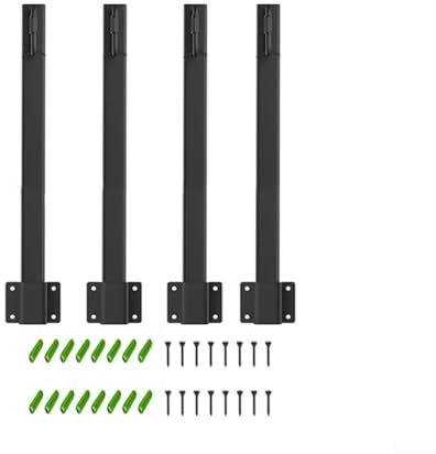 Paquete de 4 postes de luz de metal para exteriores con ganchos de soporte de clip, soportes de poste de luz de jardín resistentes para valla, terraza, patio, fiestas, soportes de luz colgantes negros