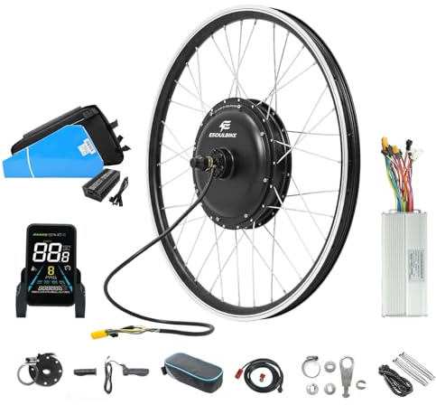 ESOULBIKE 2K/3K W Ebike Hub Motor Kit 26/27/28/29 Inch with Battery, PAS, Controller, Display