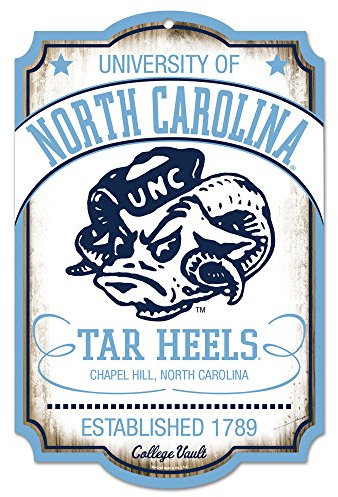 NCAA North Carolina Tar Heels SignWood College Vault Style, Team-Farbe, 11 x 17