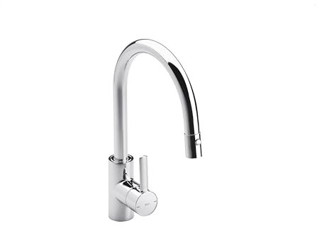 Roca,Targa,Grifería monomando para cocina con caño extraible giratorio y función ducha para aclarado,A5A8160C00