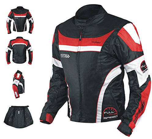 A-pro Giacca Oxford Nylon Uomo Textile CE Protezioni Termiche Moto Rosso S