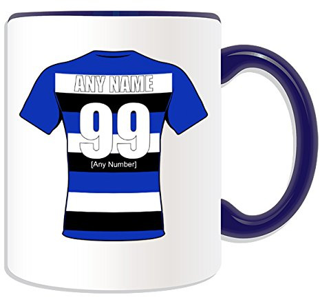 Personalised Gift - Bath Mug (Rugby Union Club Design Theme, Colour Options) - Any Name / Message on Your Unique Mug by UniGift