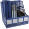 Liying Neu Stehsammler Zeitschriftensammler Stehorder DIN A4×4 Verschiedene Farben Kunststoff Blau