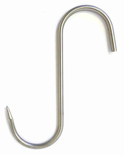 M4x100VA 10 Stück Fleischhaken, Metzgerhaken, Edelstahlhaken, S-Haken, Räucherhaken, Lebensmittelhaken, D4,0 x 100 mm, 10 Stück