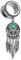 Piersando Flesh Tunnel Ohr Plug Piercing Edelstahl Vintage Antik Silber mit Traumfänger Feder Anhänger Strass Kristall Türkis 16mm